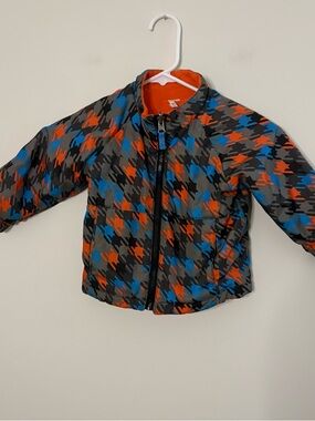 Target Boys Toddler 2T fall Jacket Coat Blue Orange Fun park play geometric